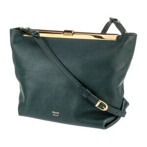 KHAITE Augusta Leather Cross-Body Bag - Dark Green with Gold Hardware